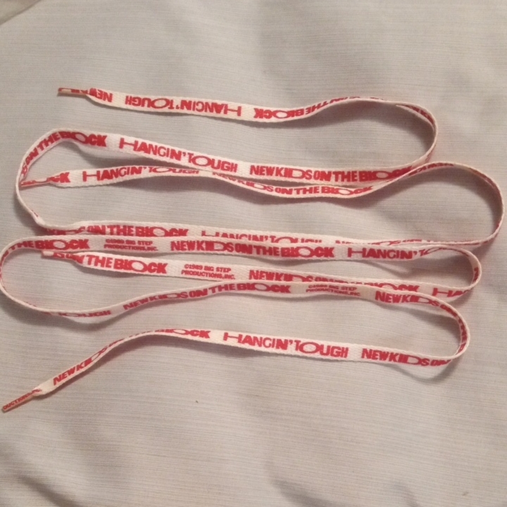 Vintage New Kids on the Block Themed Shoelaces From 1989